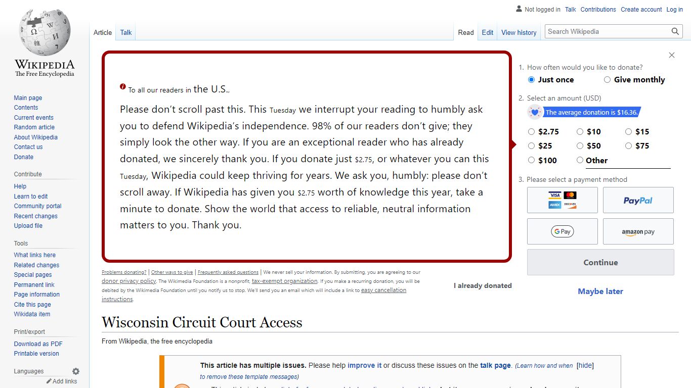 Wisconsin Circuit Court Access - Wikipedia